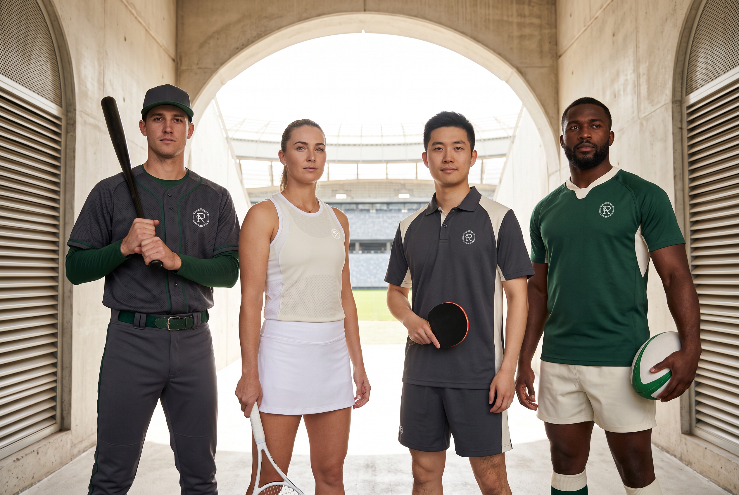 Athletes wearing Suzhou Rainbow Fashion performance sportswear
