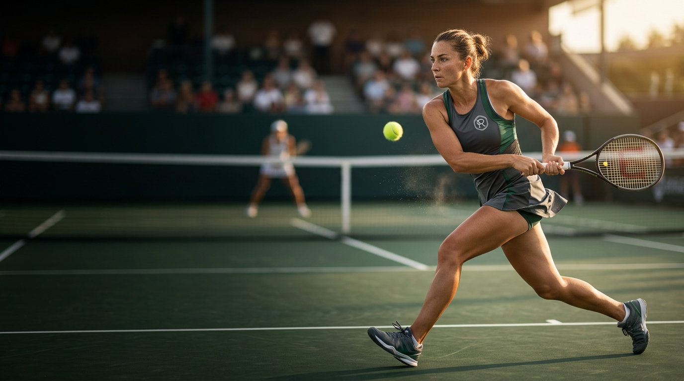 Tennis athlete competing in Rainbow performance sportswear